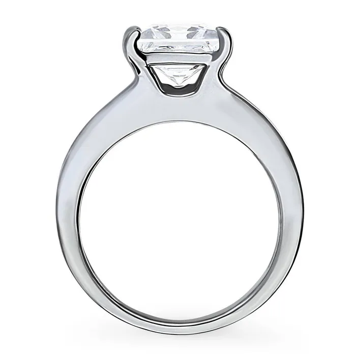 Rings BERRICLE Solitaire 3ct Princess CZ Ring in Sterling Silver