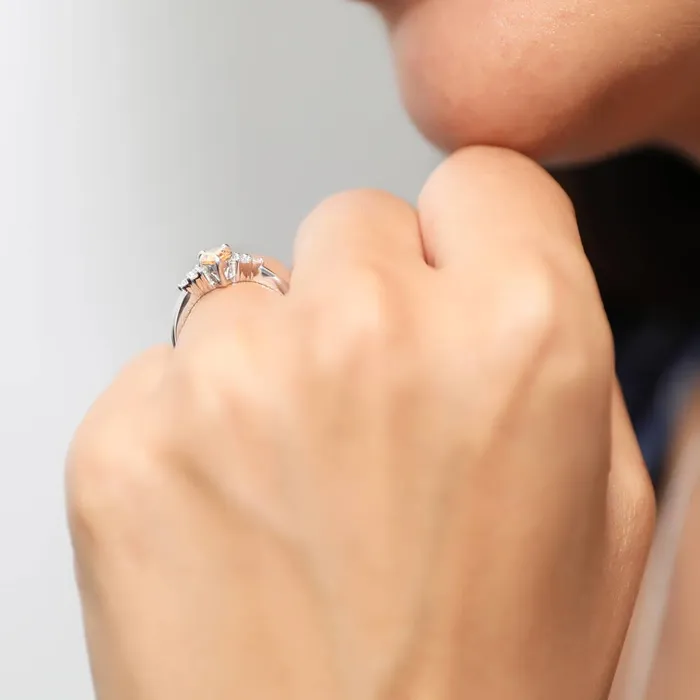 Rings BERRICLE Solitaire Yellow Pear CZ Ring in Sterling Silver 08ct