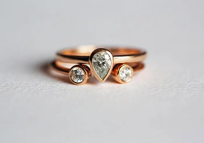 Rings capucinne Engagement Ring Set Wedding Ring Set