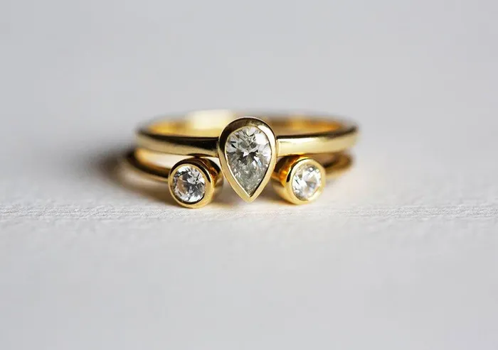Rings capucinne Engagement Ring Set Wedding Ring Set