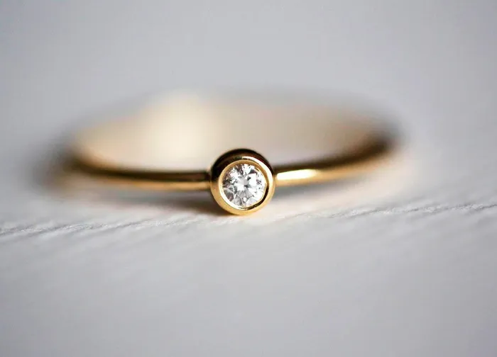 Rings Capucinne Solitaire Diamond Ring Tiny Diamond Ring