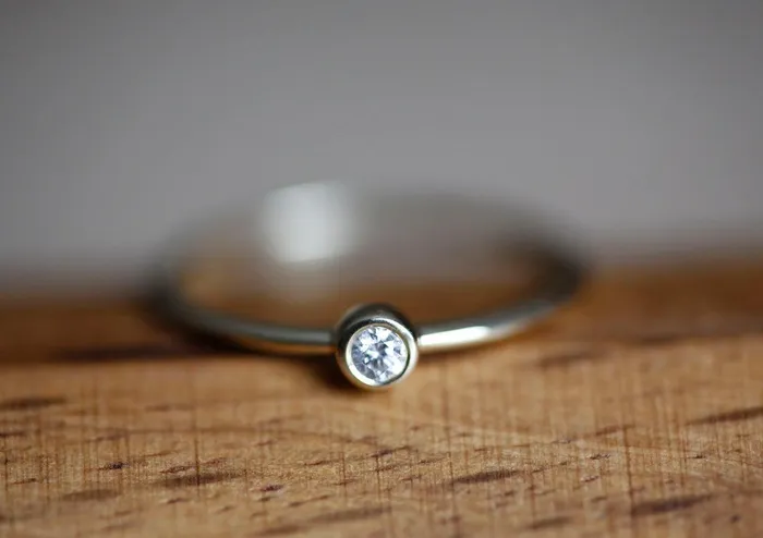 Rings Capucinne Solitaire Diamond Ring Tiny Diamond Ring