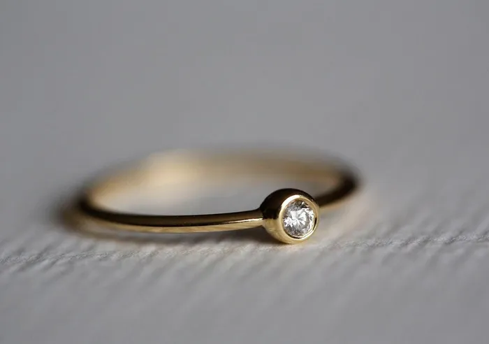 Rings Capucinne Solitaire Diamond Ring Tiny Diamond Ring