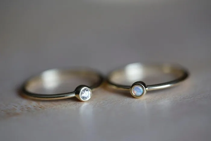 Rings Capucinne Solitaire Diamond Ring Tiny Diamond Ring