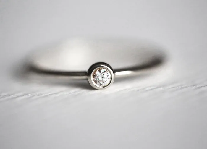 Rings Capucinne Solitaire Diamond Ring Tiny Diamond Ring