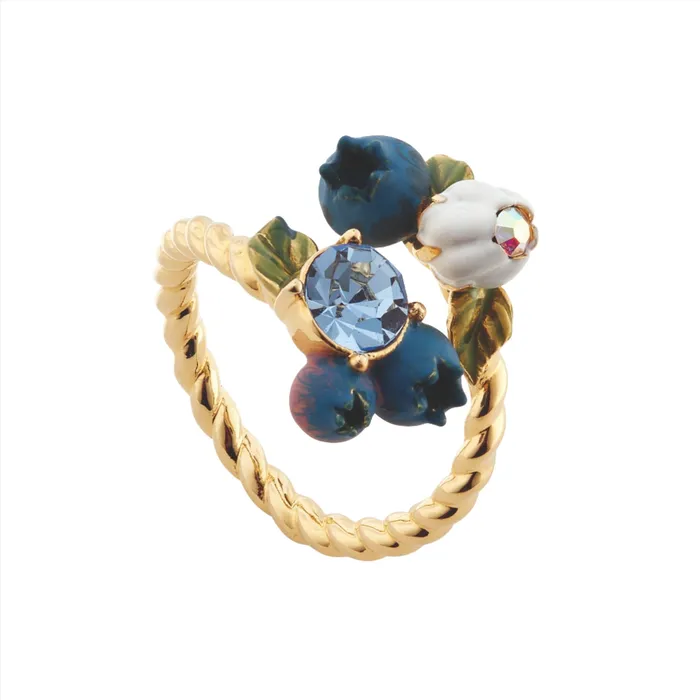 Rings Les Nereides Les Nereides Blueberry and round stone adjustable Ring