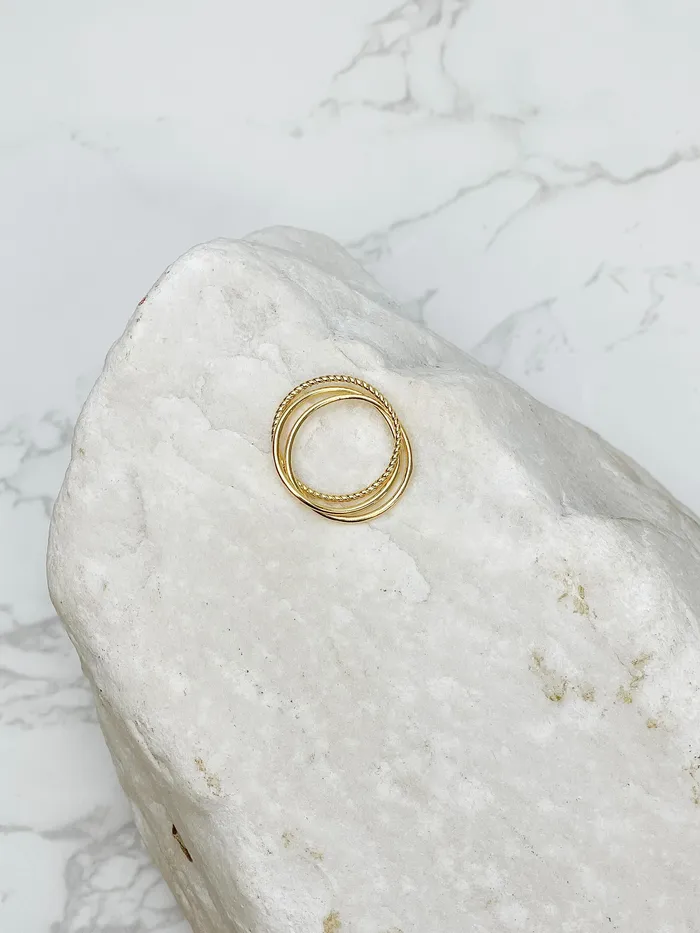 Rings Prep Obsessed PR GR571GoldDipped Stack Ring Set
