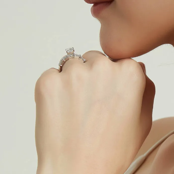 Rings Solitaire 125ct Cushion CZ Ring in Sterling Silver BERRICLE