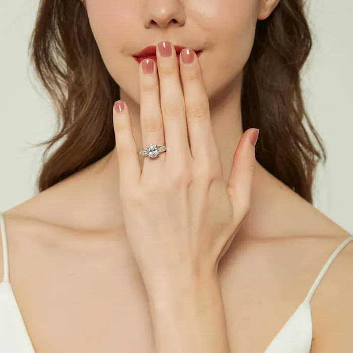 Rings Solitaire 25ct Oval CZ Ring in Sterling Silver BERRICLE
