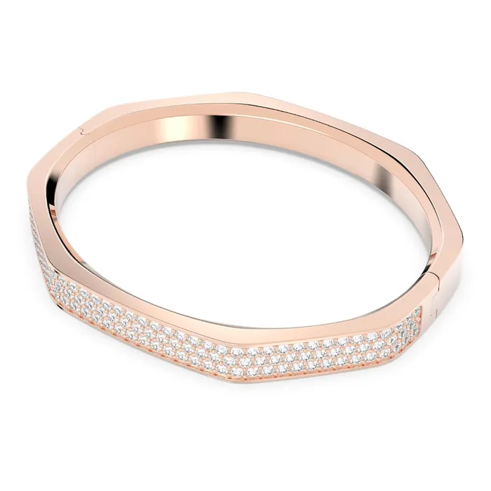 Rings Swarovski Swarovski Dextera bangle Octagon shape White Rose goldtone plated