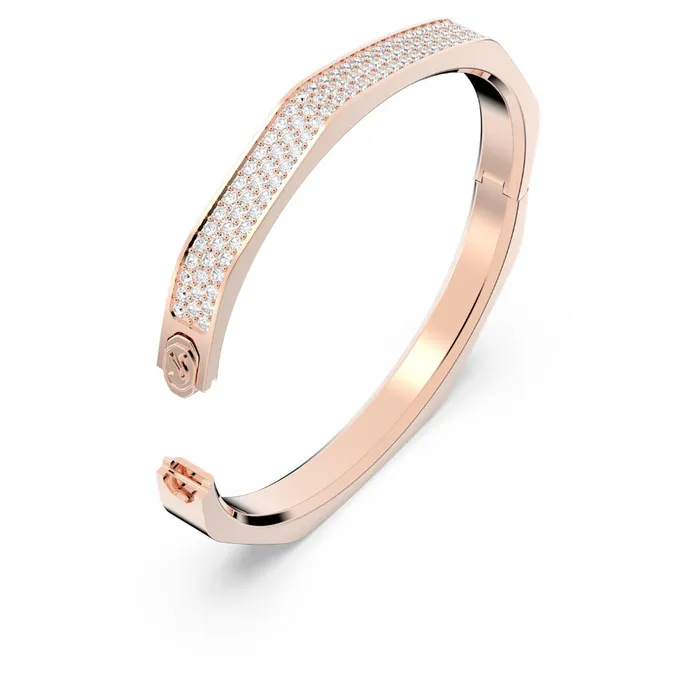 Rings Swarovski Swarovski Dextera bangle Octagon shape White Rose goldtone plated