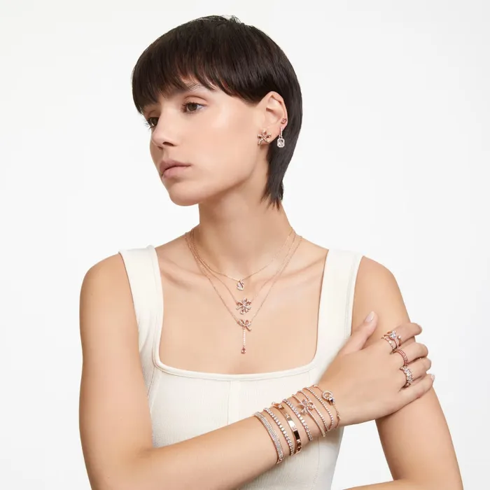 Rings Swarovski Swarovski Dextera bangle Octagon shape White Rose goldtone plated