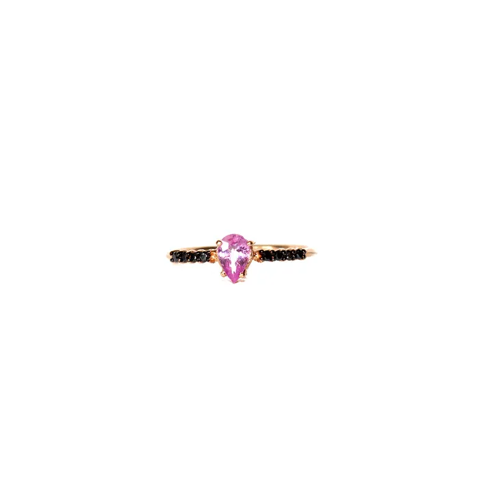 Rings Terzihan Terzihan 14 Carat Pink Gold Ring With Diamonds Size 65