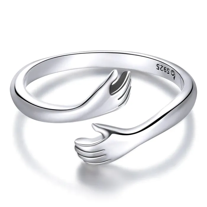 Rings wickedafstore 925 Sterling Silver Hug Ring