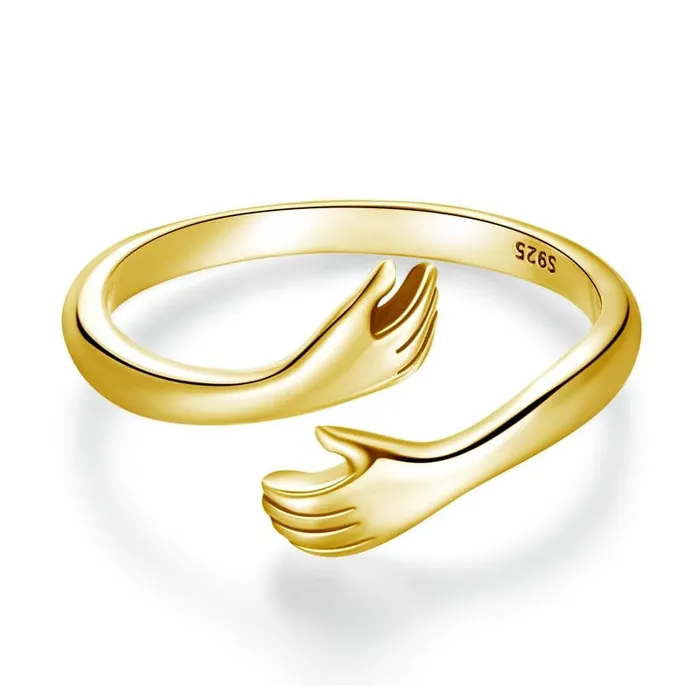 Rings wickedafstore 925 Sterling Silver Hug Ring