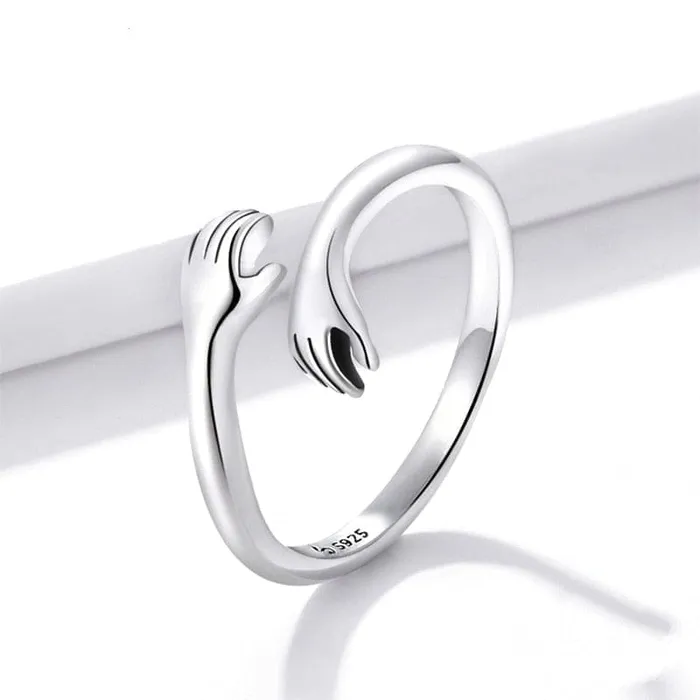 Rings wickedafstore 925 Sterling Silver Hug Ring