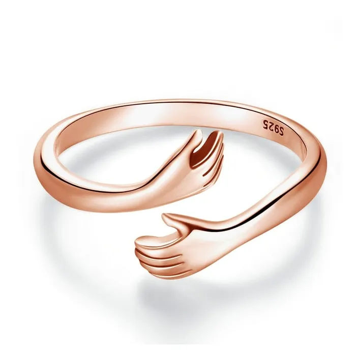 Rings wickedafstore 925 Sterling Silver Hug Ring