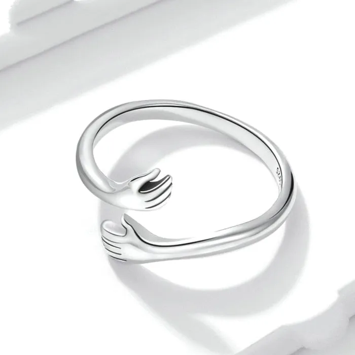 Rings wickedafstore 925 Sterling Silver Hug Ring