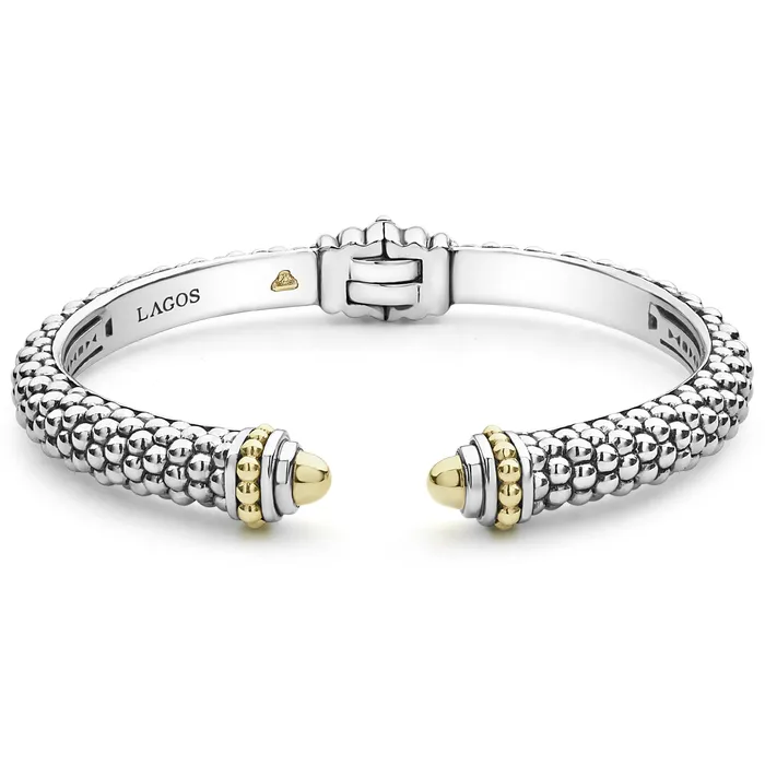 Signature Caviar TwoTone Cuff Bracelet Lagos Bracelets