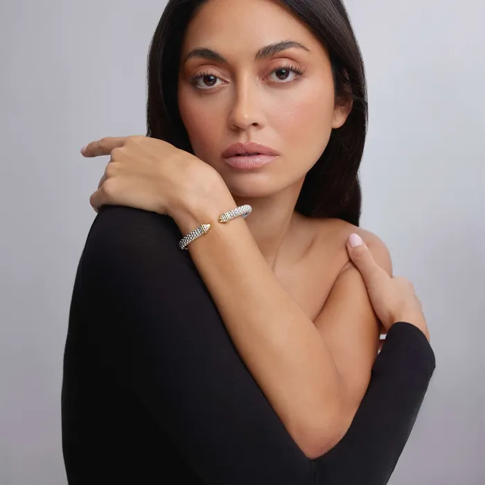 Signature Caviar TwoTone Cuff Bracelet Lagos Bracelets Signature Caviar TwoTone Cuff Bracelet Lagos Bracelets