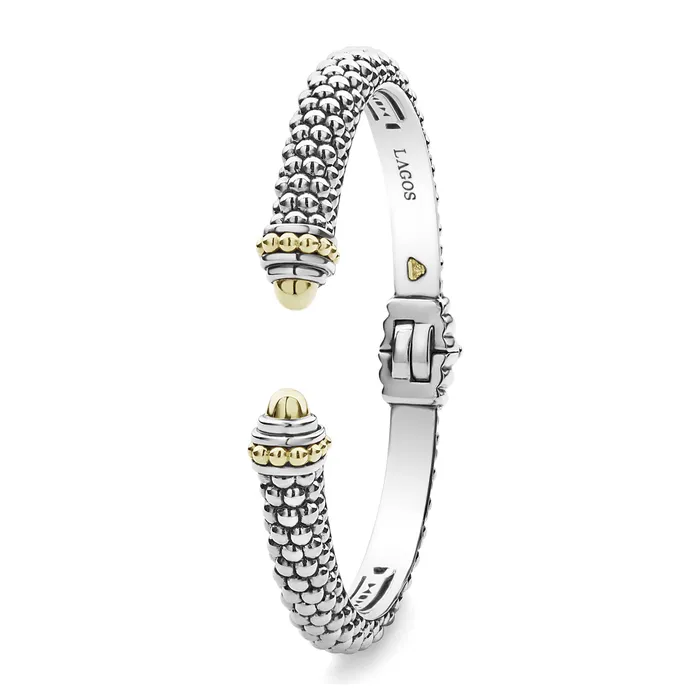Signature Caviar TwoTone Cuff Bracelet Lagos Bracelets Signature Caviar TwoTone Cuff Bracelet Lagos Bracelets