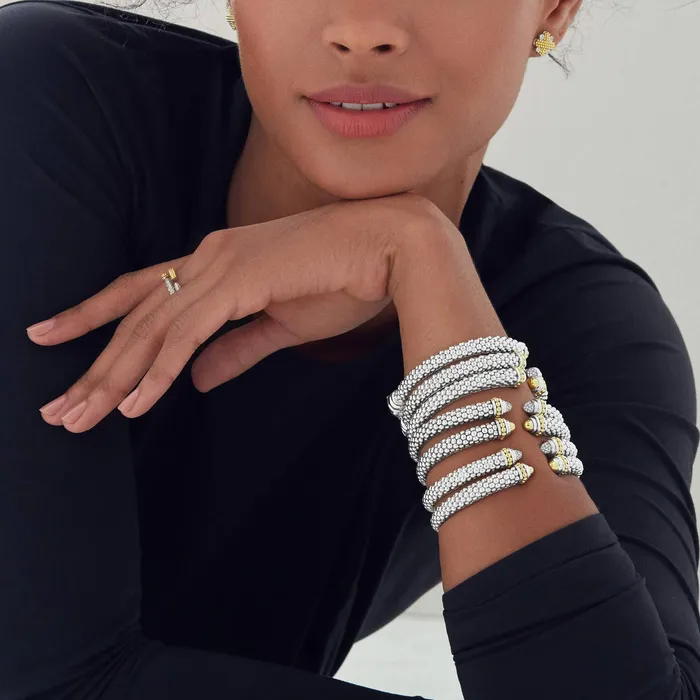 Signature Caviar TwoTone Cuff Bracelet Lagos Bracelets Signature Caviar TwoTone Cuff Bracelet Lagos Bracelets