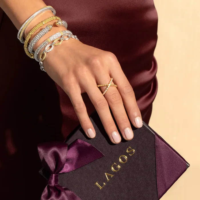 Signature Caviar TwoTone Cuff Bracelet Lagos Bracelets Signature Caviar TwoTone Cuff Bracelet Lagos Bracelets