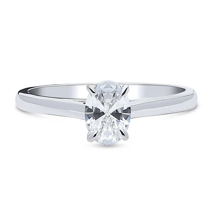 Solitaire 07ct Oval CZ Ring in Sterling Silver BERRICLE Rings