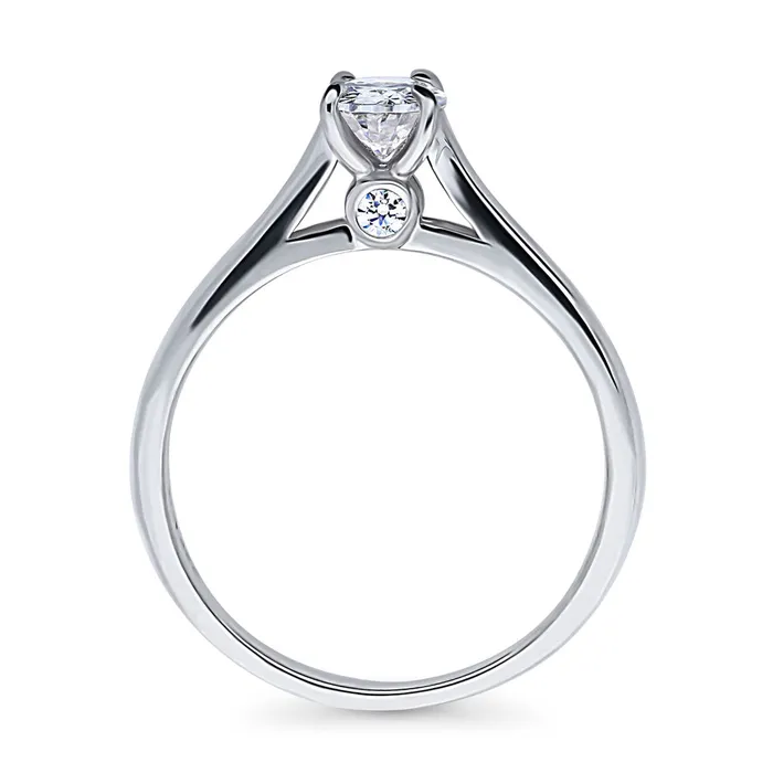 Solitaire 07ct Oval CZ Ring in Sterling Silver BERRICLE Rings