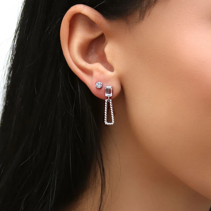 Solitaire CZ Stud Earrings in Sterling Silver BERRICLE Earrings