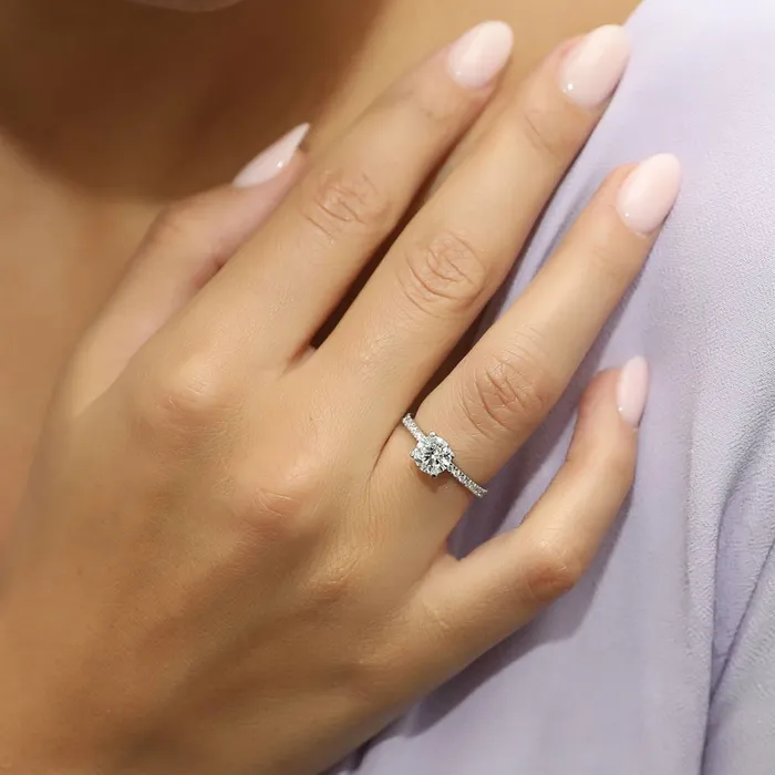 Solitaire Wishbone 1ct CZ Ring Set in Sterling Silver BERRICLE Rings