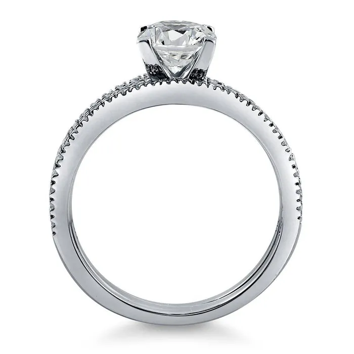 Solitaire Wishbone 1ct CZ Ring Set in Sterling Silver BERRICLE Rings