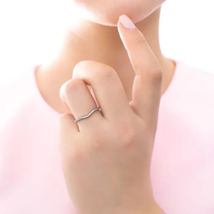 Solitaire Wishbone 1ct CZ Ring Set in Sterling Silver BERRICLE Rings