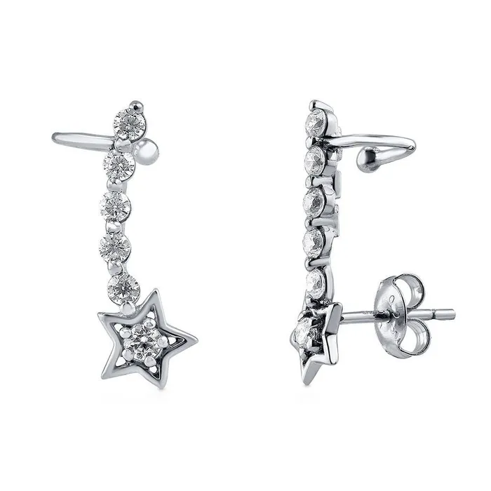 Star CZ Ear Cuffs in Sterling Silver BERRICLE Earrings