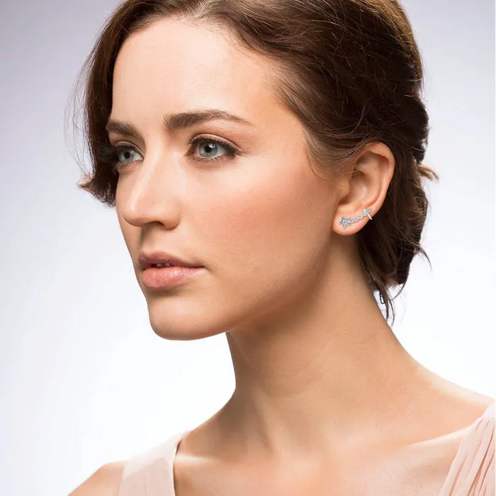 Star CZ Ear Cuffs in Sterling Silver BERRICLE Earrings