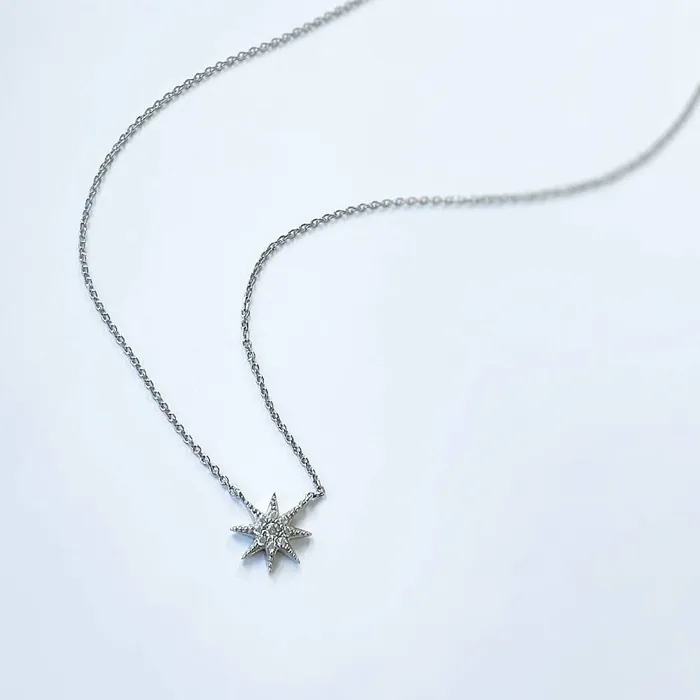Starburst CZ Necklace in Sterling Silver BERRICLE Necklaces