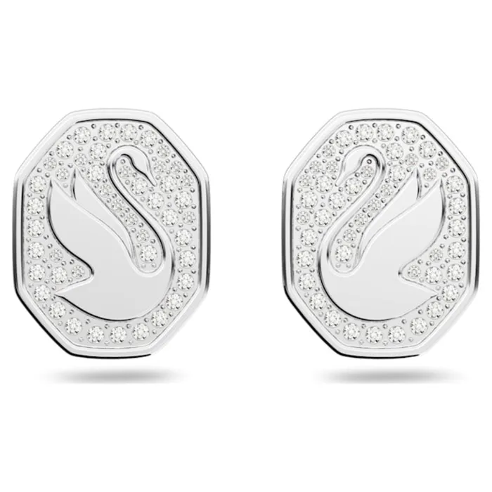 Swarovski Earrings Swarovski Signum stud earrings Swan White Rhodium plated