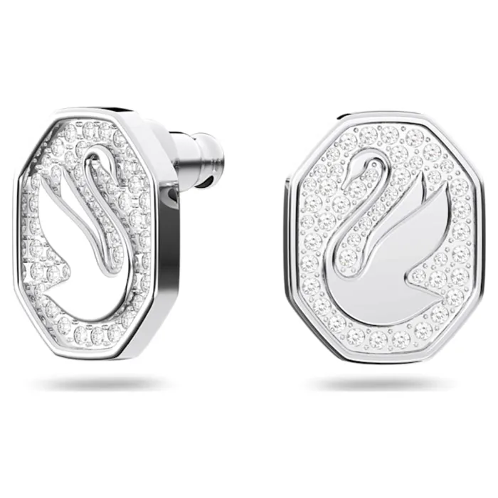 Swarovski Earrings Swarovski Signum stud earrings Swan White Rhodium plated Swarovski Earrings Swarovski Signum stud earrings Swan White Rhodium plated