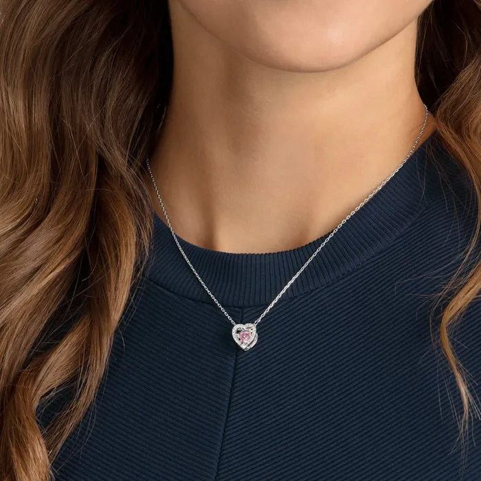 Swarovski Sparkling Dance Heart Necklace Pink Swarovski Necklaces Swarovski Sparkling Dance Heart Necklace Pink Swarovski Necklaces