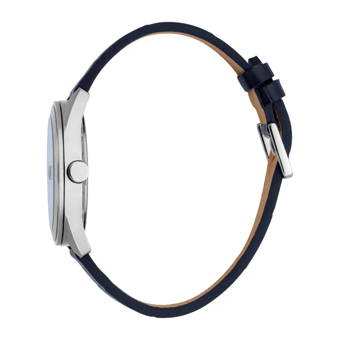 Watches Esprit ESPRIT Mens Silver Color Watch with Dark Blue Dial and Leather Strap Watches Esprit ESPRIT Mens Silver Color Watch with Dark Blue Dial and Leather Strap