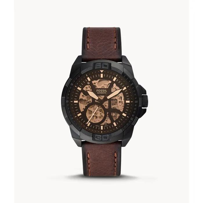 Watches Fossil Fossil Bronson Mens Automatic Brown Eco Leather Watch