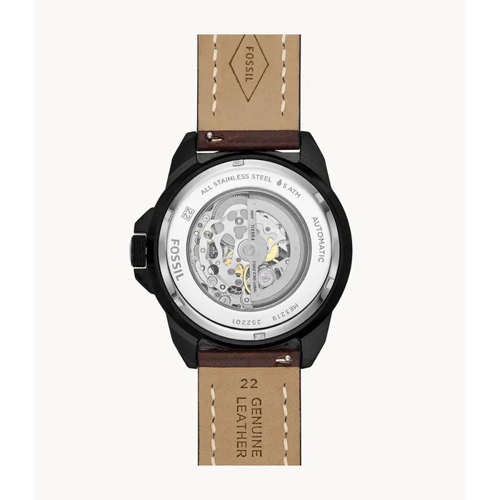 Watches Fossil Fossil Bronson Mens Automatic Brown Eco Leather Watch Watches Fossil Fossil Bronson Mens Automatic Brown Eco Leather Watch