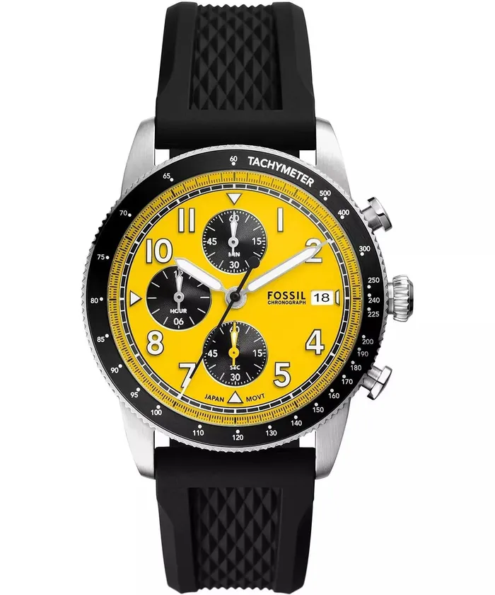 Watches Fossil Fossil Sport Tourer Chronograph Gents Black Silicone Watch