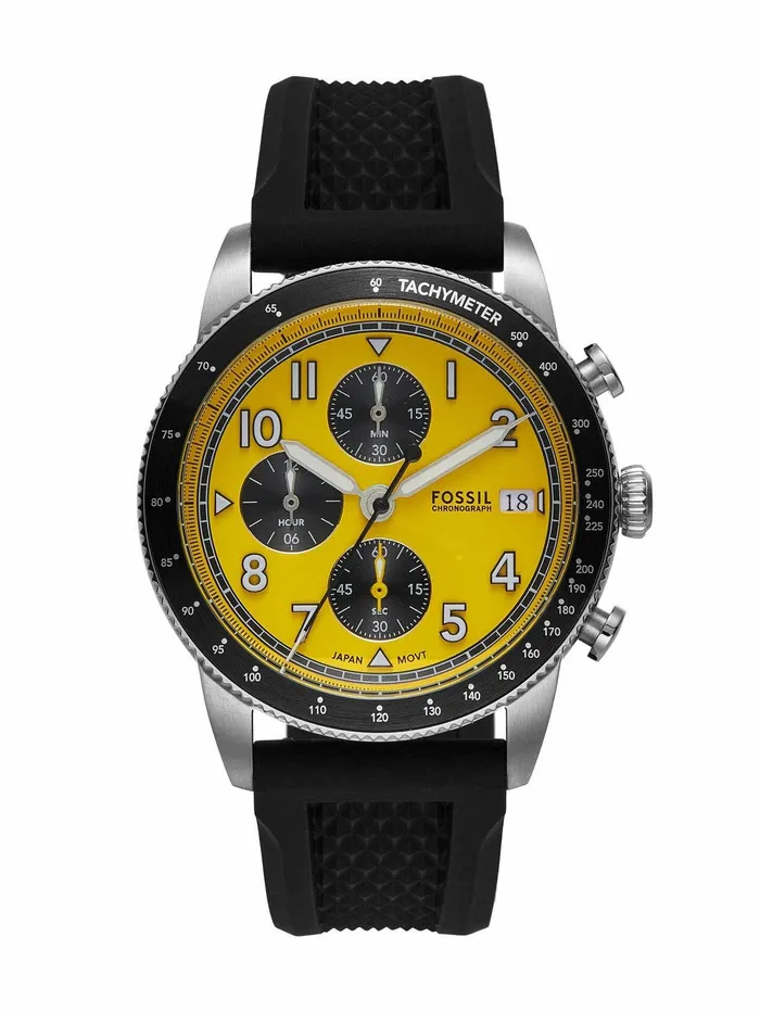 Watches Fossil Fossil Sport Tourer Chronograph Gents Black Silicone Watch