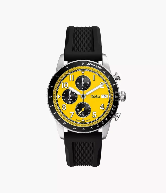Watches Fossil Fossil Sport Tourer Chronograph Gents Black Silicone Watch