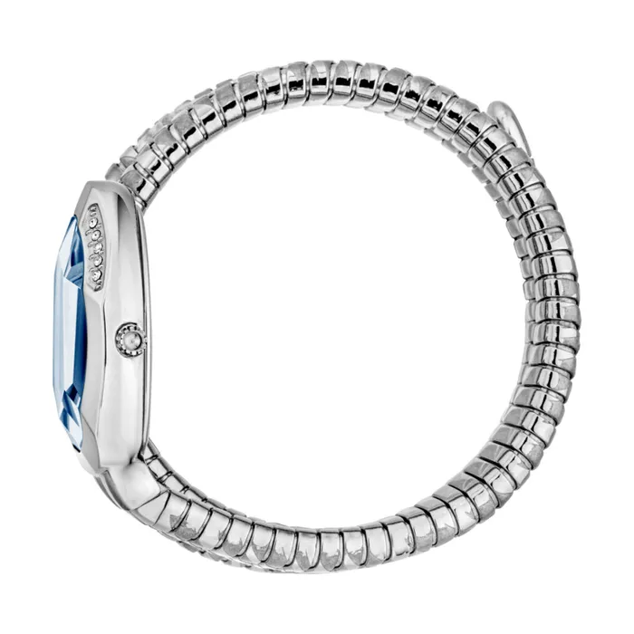 Watches Just Cavalli Just Cavalli Snake Shape Womens Silver Watch with Dark Blue Dial