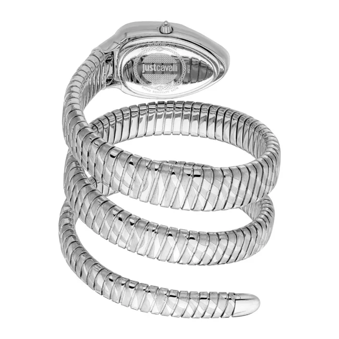 Watches Just Cavalli Just Cavalli Snake Shape Womens Silver Watch with Dark Blue Dial