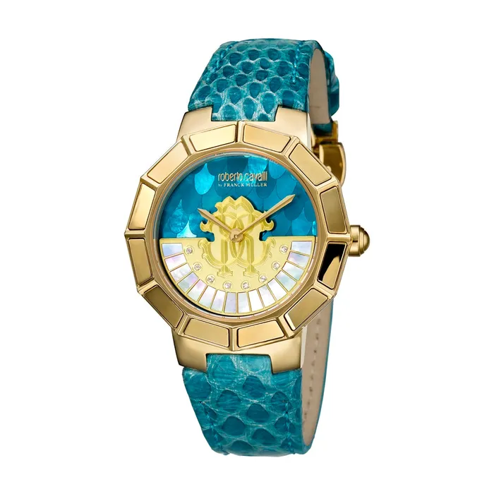 Watches Roberto Cavalli Roberto Cavalli Ladies Watch With Blue Turquoise Snake Leather Strap Watches Roberto Cavalli Roberto Cavalli Ladies Watch With Blue Turquoise Snake Leather Strap
