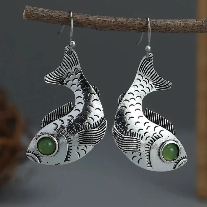 wickedafstore Earrings Fish Totem Earrings