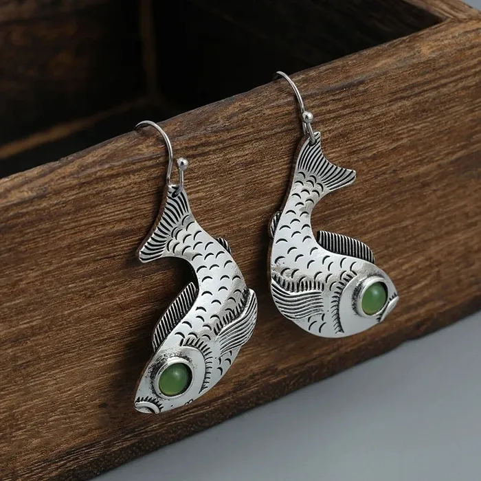 wickedafstore Earrings Fish Totem Earrings
